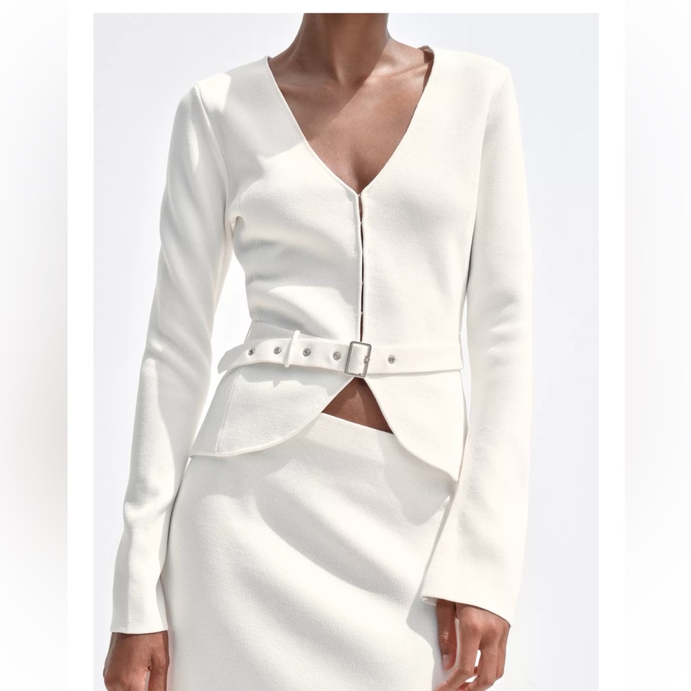 Zara belted knit jacket